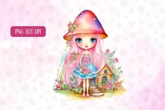 Watercolor princess girl clipart PNG Product Image 3