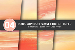 Peach Abstract Sunset Digital Paper Product Image 1