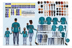 Hockey Family clipart: &quot;HOCKEY CLIPART&quot; Hockey jerseys PNG Product Image 2