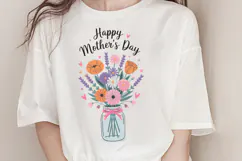 Happy mother's day PNG, Vintage Flowers Sublimation PNG Product Image 1