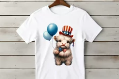 Watercolor Patriotic Highland Cows, 4th Of July Highland Cow Product Image 3