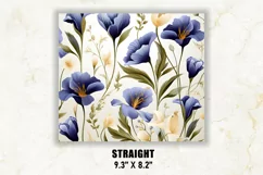 Iris Floral Tumbler Wrap | Floral Tumbler Sublimation Product Image 3