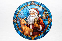 Stained Glass Painting Of Santa Clipart PNG Product Image 3