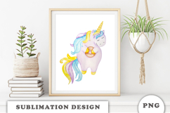 Watercolor Cute Unicorn png Product Image 3