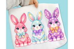 Bunny Coquette Bow PNG, Brushstroke bunny easter PNG, Bunny Product Image 1