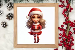 Christmas Cute Girl Sublimation Clipart, Christmas Cute Product Image 3