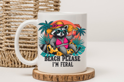 Beach Please I'm Feral PNG, Funny Raccoon Summer Sublimation Product Image 3