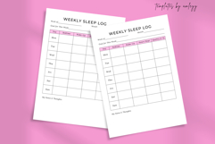 Aesthetic Weekly Sleep Log Planner Template | Editable Canva Product Image 2