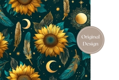 Sunflowers Tumbler Design, Floral Tumbler, Moon PNG Product Image 3