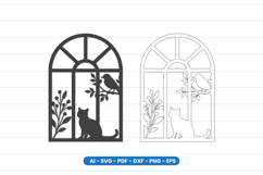 Cat and Bird Window Scene Laser Cut SVG Bundle Product Image 4