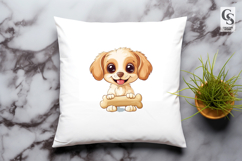 Cute Puppy with Bone Dog Clipart PNG Product Image 3