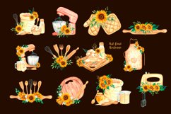 Watercolor bakery clipart, Hand drawn bakery logo PNG set Product Image 8