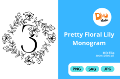 Pretty Floral Lily Monogram Product Image 1