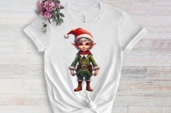 Christmas Elf Watercolor Clipart, Christmas PNG Product Image 3