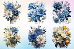 Winter Flowers Watercolor Clipart Bundle | Flower png Product Image 3