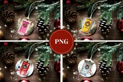 Christmas Red Door Ornaments, Christmas Wreath Ornaments Product Image 3