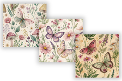 Cottagecore Butterfly Digital Paper, Seamless Watercolor Product Image 3