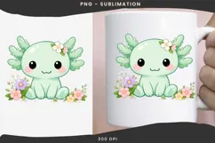Pastel kawaii axolotl png design for T-shirts Product Image 3