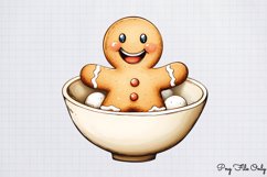 Funny Christmas Gingerbread Man Clipart PNG Product Image 1