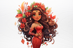 Christmas Mermaid Clipart PNG Product Image 3