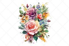 Watercolor Ivory Floral Bouquet Clipart Bundle Product Image 3