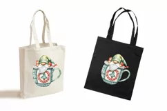 Watercolor Christmas gnome in tea mug, Gnome PNG Product Image 3
