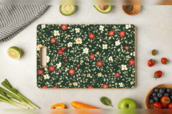 Red &amp; Green Cute Tiny Floral Cutting Boards sublimation Desi Product Image 3