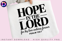 Hope in the Lord Christian Bible Verse PNG Product Image 1