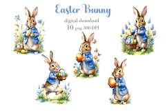 Easter Bunny Clipart PNG Bundle. Easter Sublimation Design Product Image 3