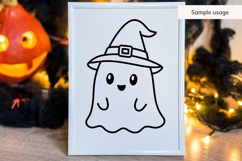 Ghost with Wizard Hat SVG, Halloween Ghost SVG Product Image 3