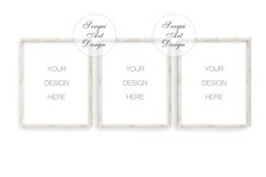 8x10 Set of 3 Frame Mockup, Styled Thin Wooden Box Frame Product Image 1