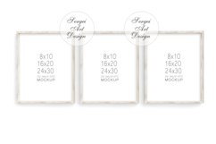 8x10 Set of 3 Frame Mockup, Styled Thin Wooden Box Frame Product Image 2