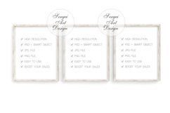 8x10 Set of 3 Frame Mockup, Styled Thin Wooden Box Frame Product Image 3
