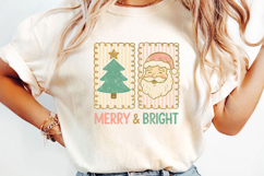 Retro Christmas Santa and Tree Sublimation, Christmas Png Product Image 3