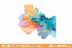 Watercolor Splashes Background Clipart Product Image 1