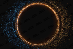 Gold Blue Glitter Circle Frame Glow Sparkle Background Product Image 1