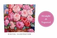 Pink Roses Tumbler Sublimation, Valentines Tumbler Wrap Product Image 3