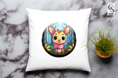 Cute Baby Deer In Forest Clipart Sublimation PNG Product Image 3