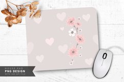 Pastel Hearts and Flowers Mouse Pad PNG Design Product Image 1