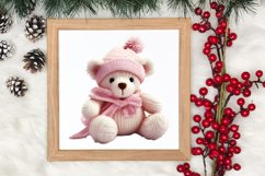 Pink Christmas Crochet Clipart, Christmas PNG Product Image 3