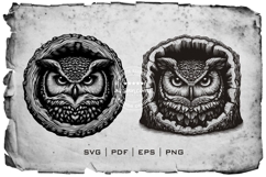 Owl Silhouette Woodcut Style Vector Illustration Product Image 3