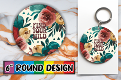 Cozy Round Car Coaster Magic, Flower Quote Product Image 1