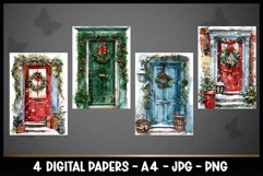 4 Christmas Front Door Digital Papers I Junk Journal Product Image 2