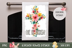 Watercolor Christian Cross Towel Design, Easter Cross Towel Product Image 1