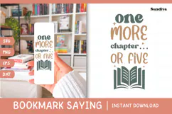 Bookmark Saying SVG | Funny Book Lovers - One More Chapter Product Image 1