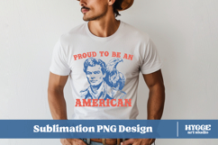 Proud to be an American Cowboy 4th of July USA Eagle PNG DTF Product Image 2