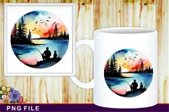 Dad and Son Fishing PNG, Fathers Day Sublimation Product Image 3