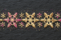 Gold Snowflake Border Background Pink Glitter Christmas Product Image 1