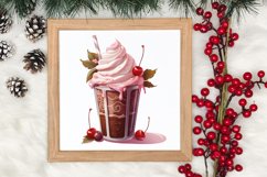 Pink Christmas Coffee Sublimation Clipart, Christmas PNG Product Image 3