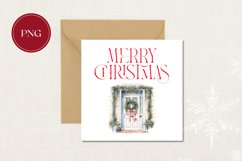 Watercolor Christmas Doors Clipart, Christmas Clipart PNG Product Image 3